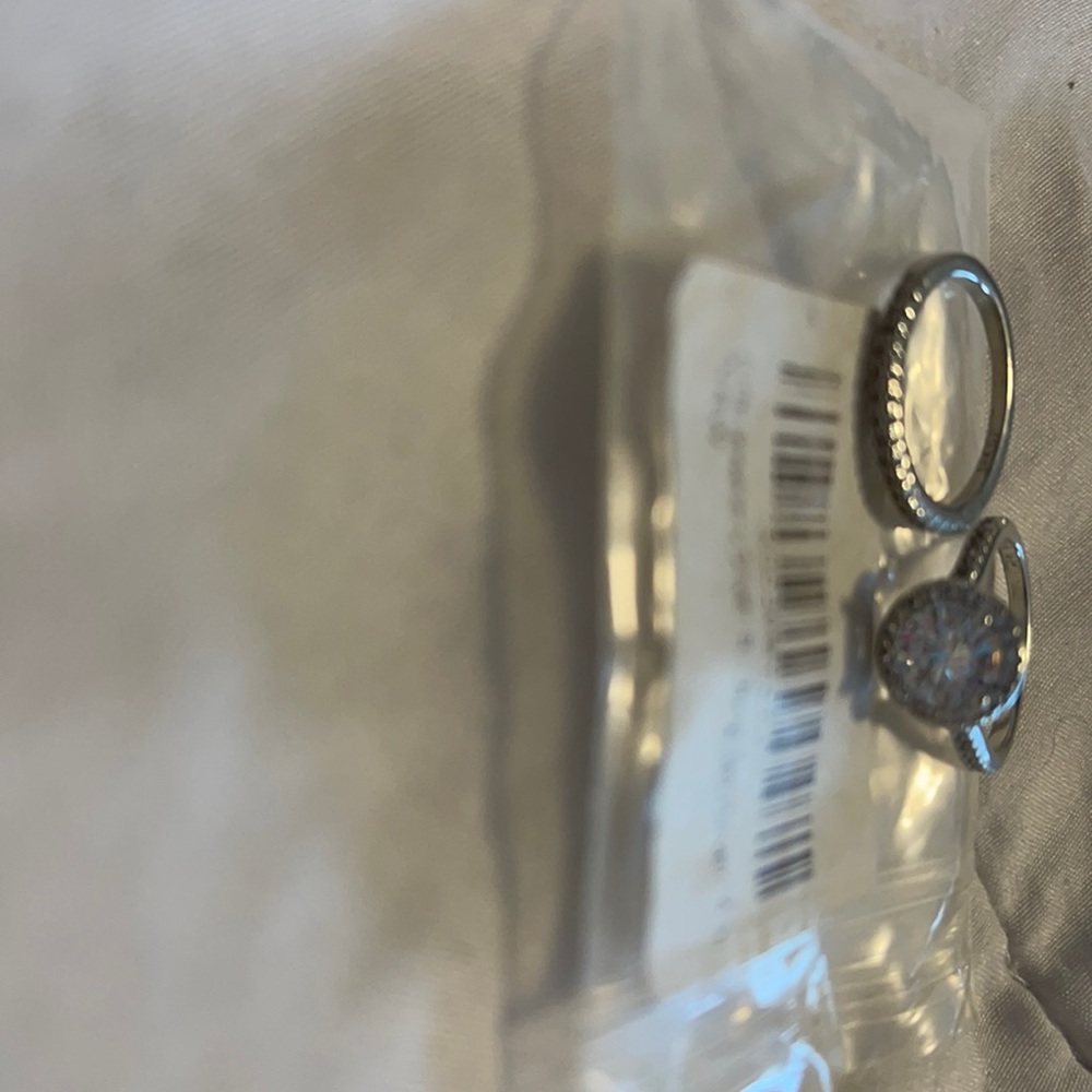 Brand new faux crystal wedding ring set